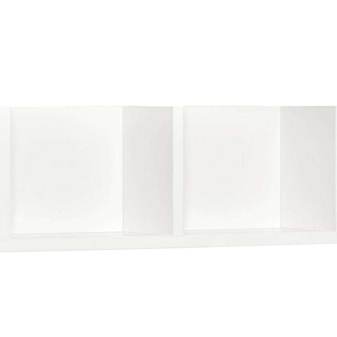 Wall Mount 84 CD / 56 DVD/Blu-ray/ Media Storage Rack 4 Cubes, Wooden Shelf Organiser Unit Bookcase Display, Set of 2, White