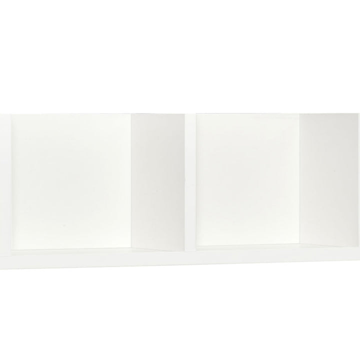 Wall Mount 84 CD / 56 DVD/Blu-ray/ Media Storage Rack 4 Cubes, Wooden Shelf Organiser Unit Bookcase Display, Set of 2, White