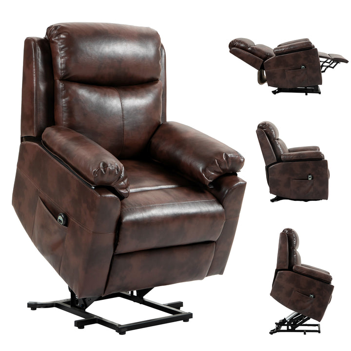 HOMCOM Riser and Recliner Chair for the Elderly, Lift Chair with Remote Control, Side Pockets, Pocket Spring, Dark Brown