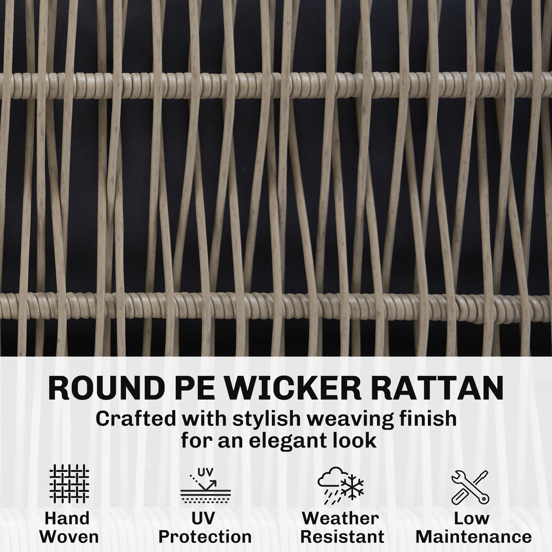 4 Piece Rattan Garden Furniture Set with Loveseat, Wicker Patio Conver