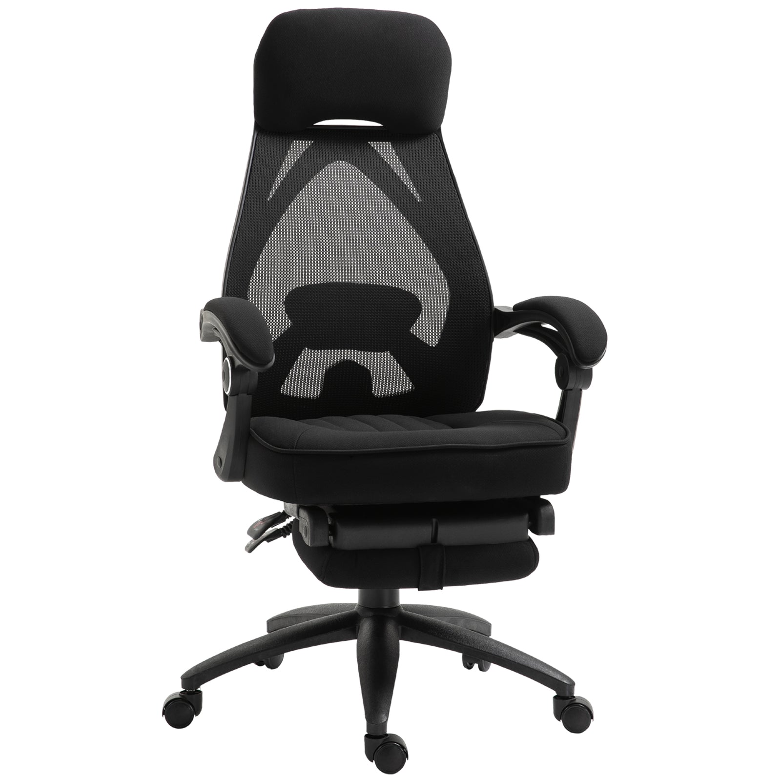 Office Chair with Footrest,High Back Swivel Desk Chair with Adjustable Height and Headrest for Home Office, Black
