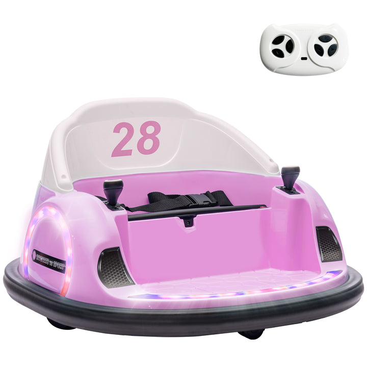 360° Rotation Kids Bumper Car, 12V Waltz Car with Remote Control, Dual