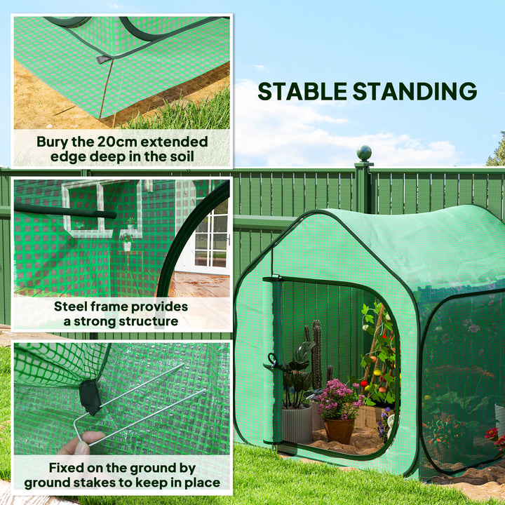 150 x 148cm Pop-Up Greenhouse - Green