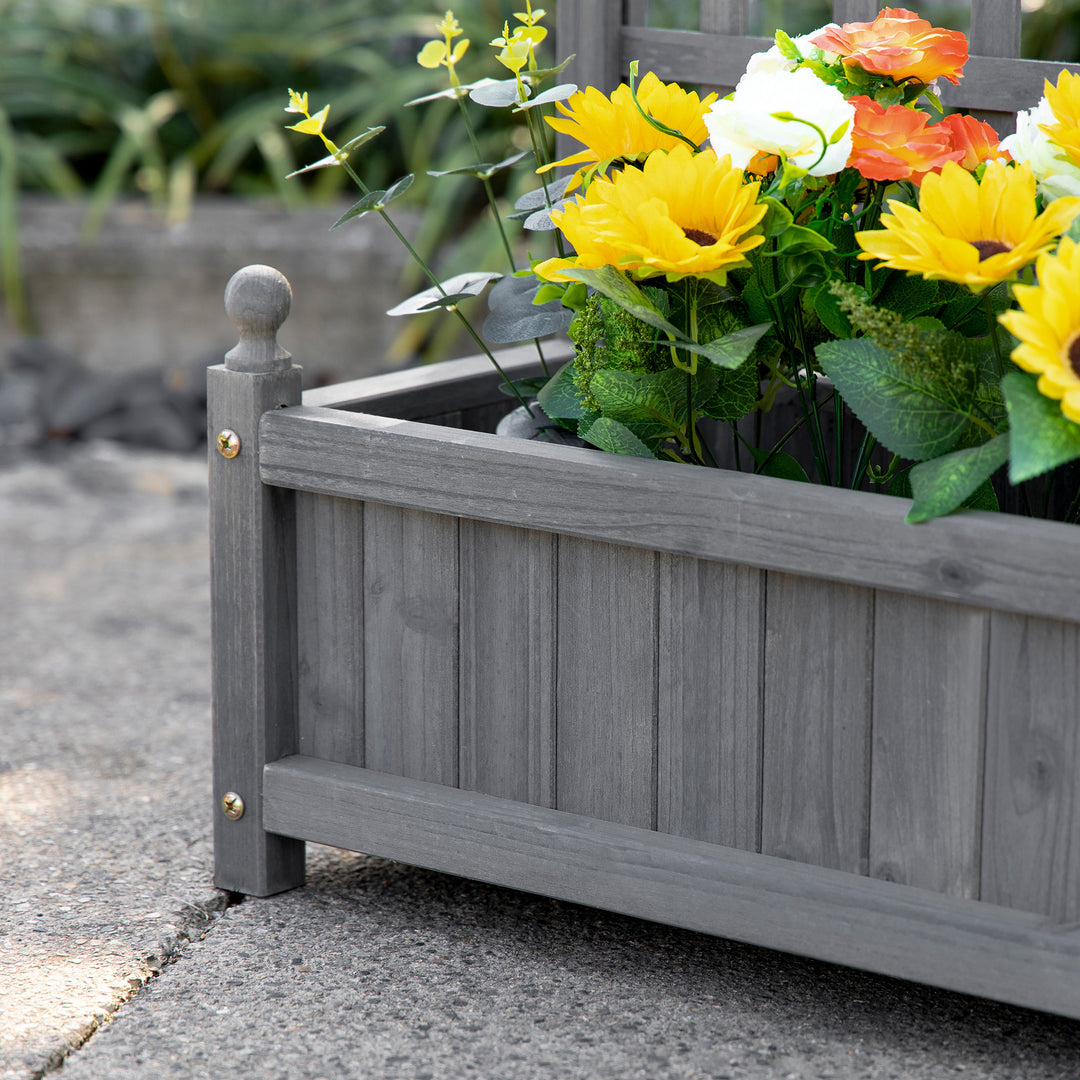 Garden Planters with Trellis for Climbing Vines, Wood Raised Beds for 
