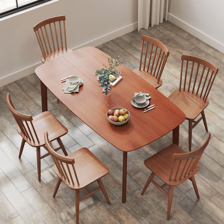 Pine Wood Rectangular Dining Table - Light Brown