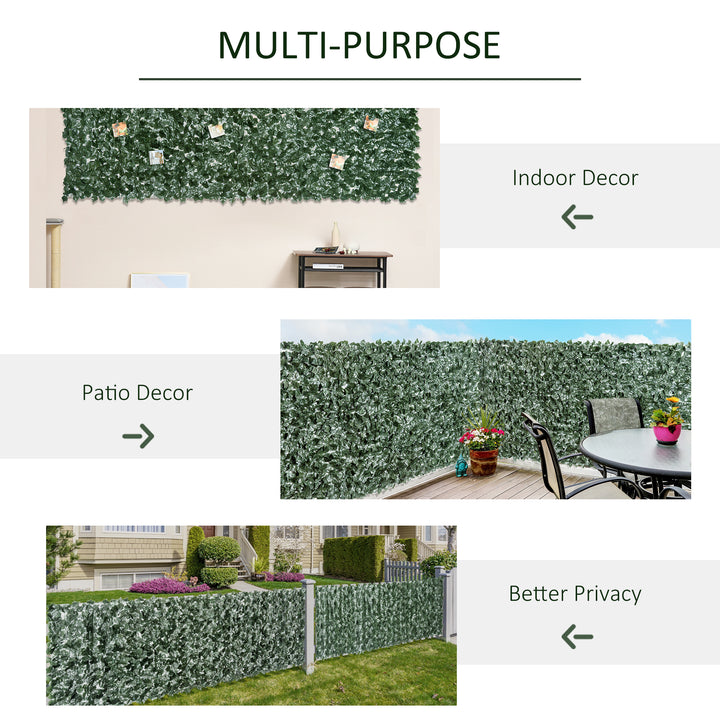 Outsunny Artificial Leaf Screen: 3x1.5m UV-Resistant Privacy Panel, Lush Dark Green for Outdoor Spaces