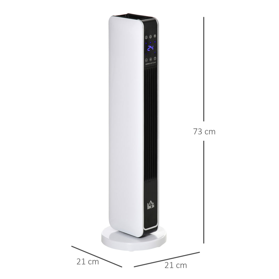 1100W/2200W Space Heater with 65° Oscillation & 8-Hour Timer and Overheat & Tip Over Protection, Room Heater with 2 Heat and Fan for Bedroom, 29 inch