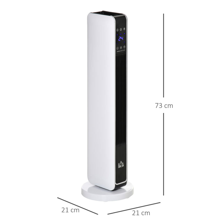 1100W/2200W Space Heater with 65° Oscillation & 8-Hour Timer and Overheat & Tip Over Protection, Room Heater with 2 Heat and Fan for Bedroom, 29 inch
