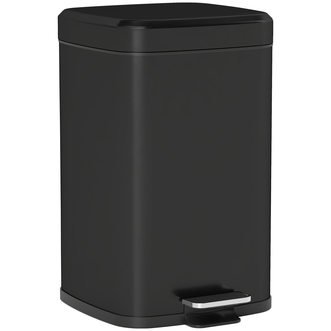 20L Modern Boxy Metal Home Kitchen Bin - Black