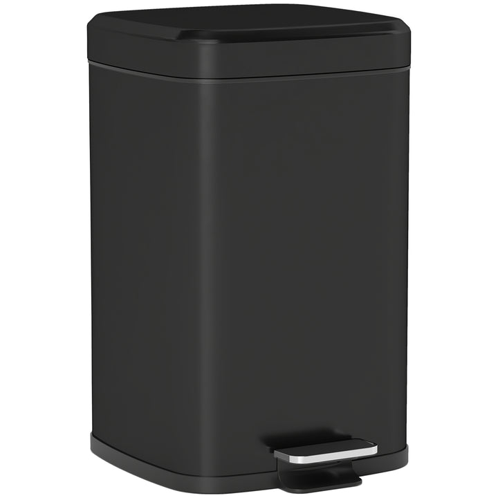 20L Modern Boxy Metal Home Kitchen Bin - Black