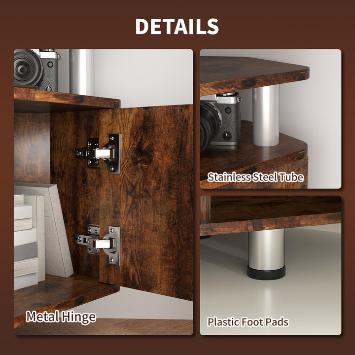 TV Unit Cabinet for TVs up to 55 Inches with Storage Shelves and Cupboard, Entertainment Centre for Living Room, Rustic Brown