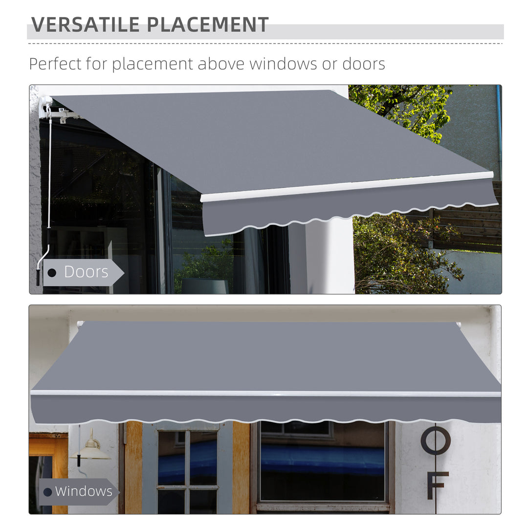 Manual Retractable Awning, size (4m x3m)-Grey