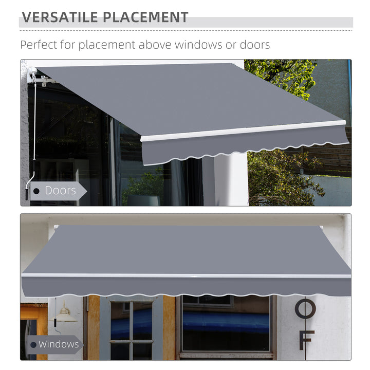 Manual Retractable Awning, size (4m x3m)-Grey