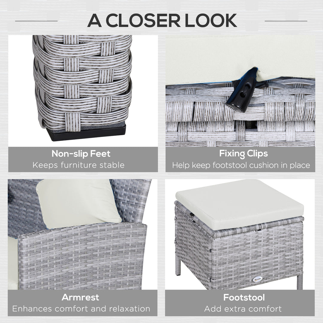 MCL 6-Seater Rattan Dining Set Sofa Table Footstool Outdoor w/ Cushion Garden Furniture