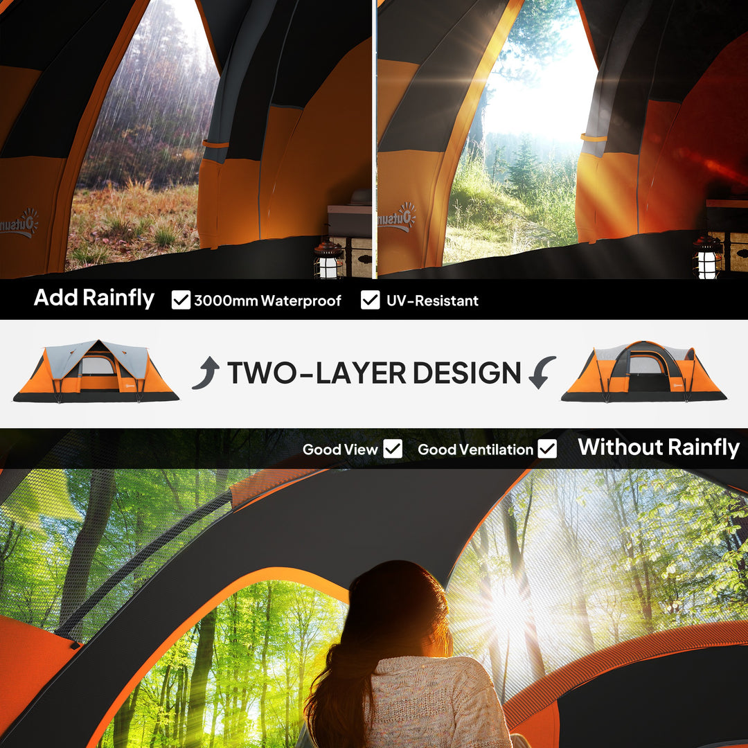 5-6 Man Dome Camping Tent - Orange