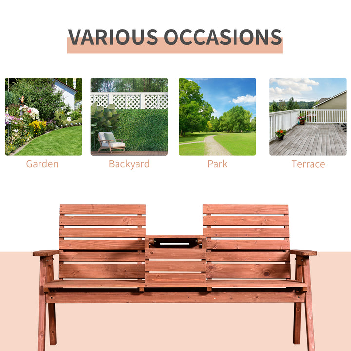 MCL Fir Wood Convertible 2 to 3 Seater Outdoor Garden Bench Wood Tone