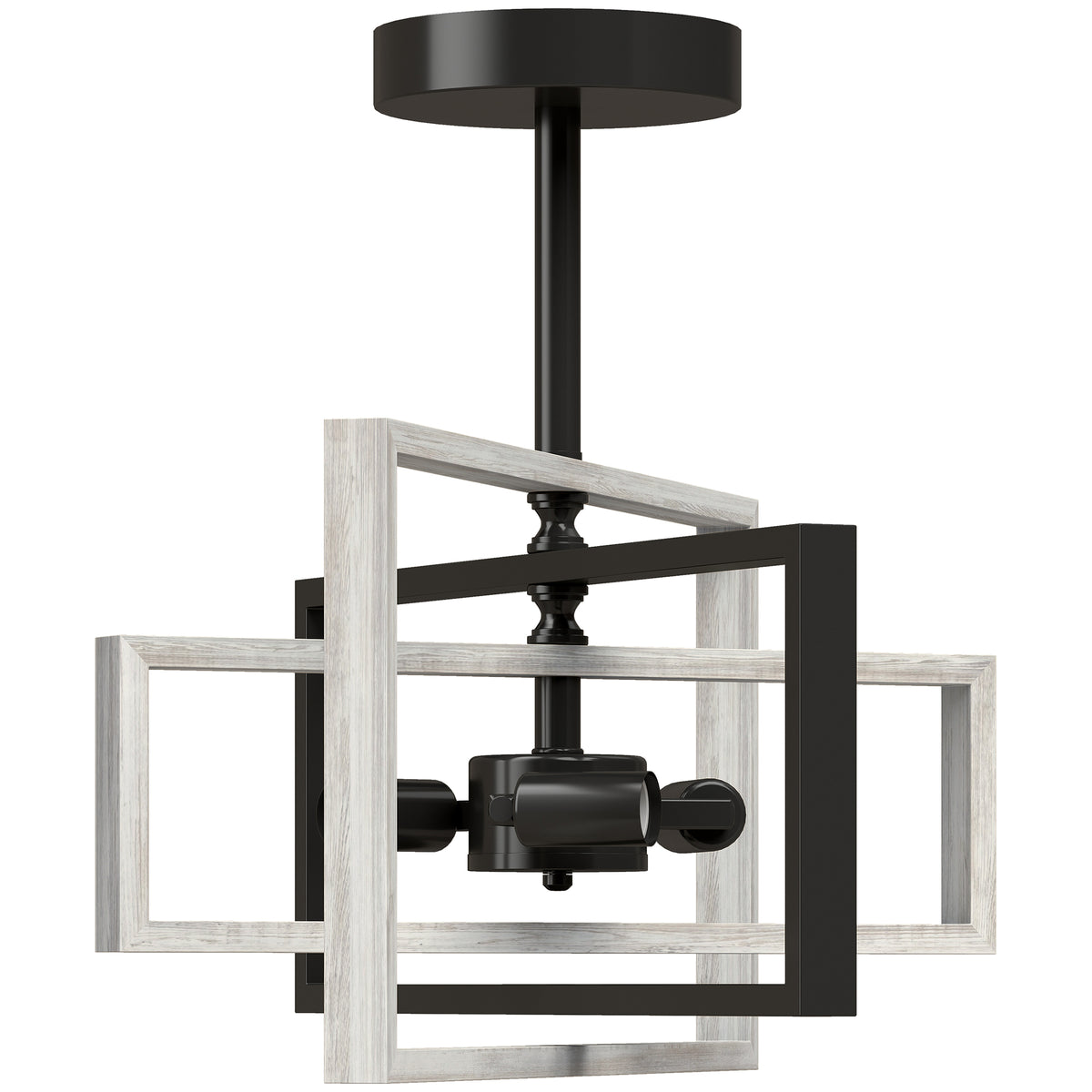 Ceiling Light Fixtures, Industrial Ceiling Lighting with Wood Frame