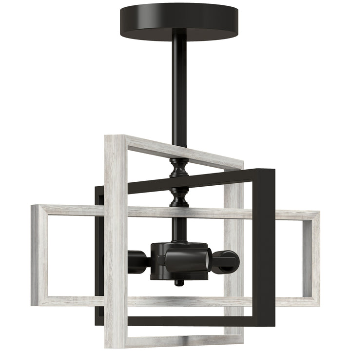 Ceiling Light Fixtures, Industrial Ceiling Lighting with Wood Frame