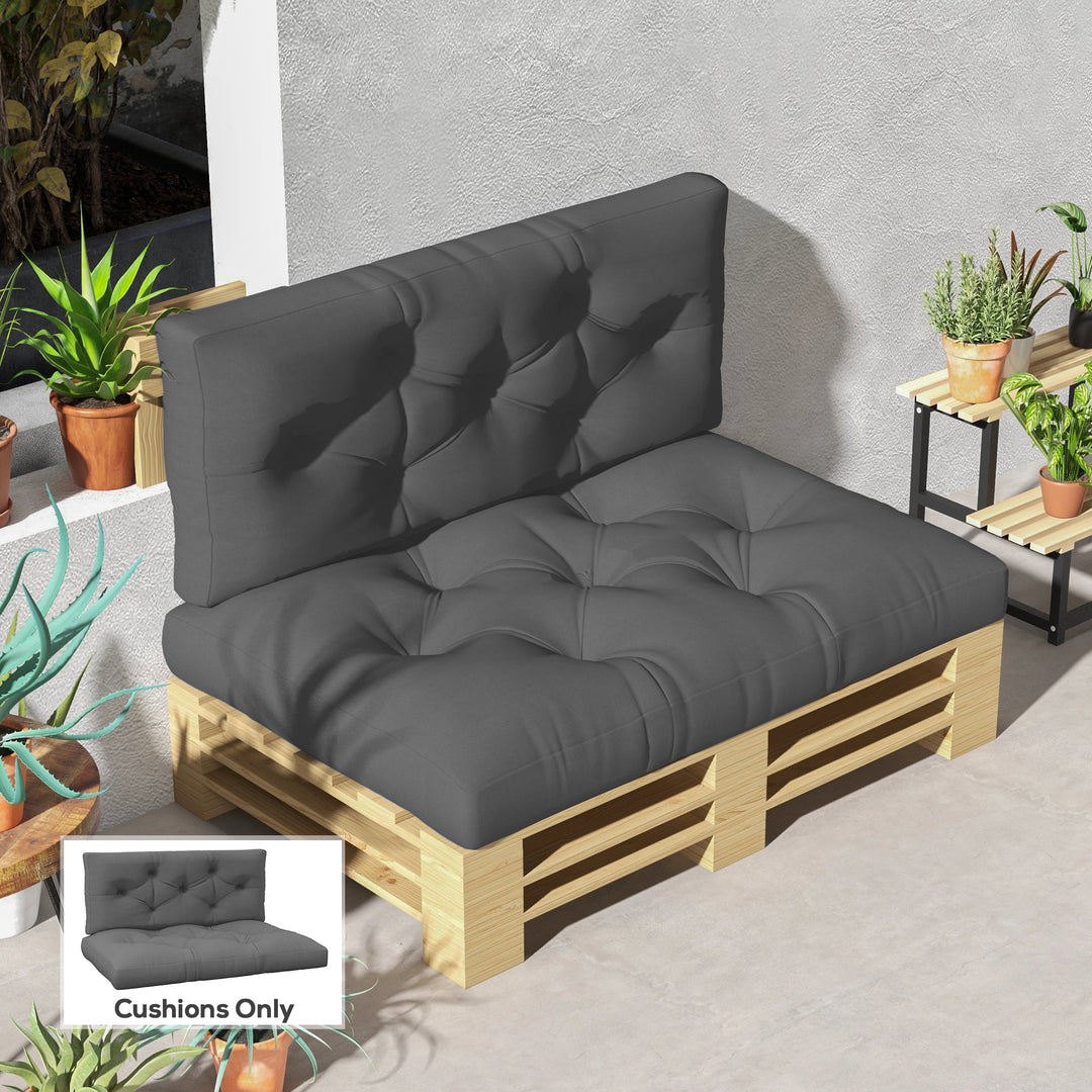 Seat and Back Padded Pallet Cushion Set - Dark Grey