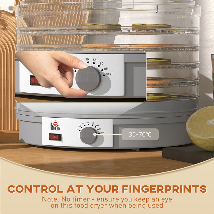 5 Tier Food Dehydrator, 245W Food Dryer Machine with Adjustable Temperature Control for Drying Fruit, Meat, Vegetable, Jerky and Pet Treat, Grey