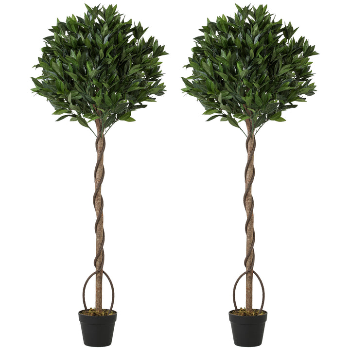 Realistic Lush Topiary Ball Tree, Artificial Bay Laurel Topiary Trees 