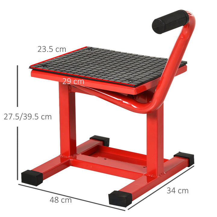Steel Motorbike Jack Lift, 27.5 / 39.5 H cm - Red