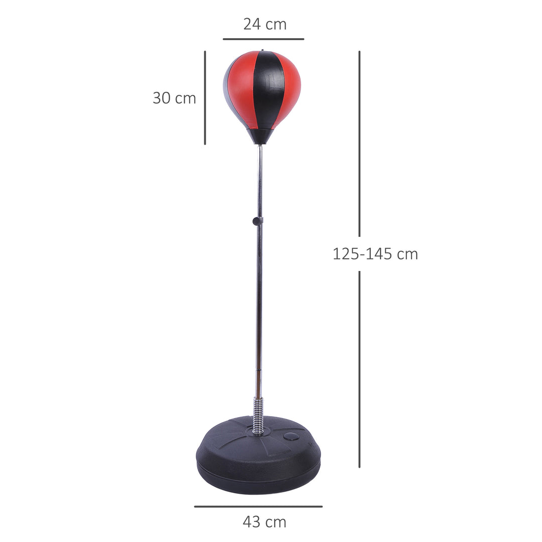 Training Boxing Punch Ball Set 125-145H x Φ43cm with Gloves Air Pump, 4-Position Adjustable Height Freestanding Boxing Speed Ball for Teenagers Exercise Training