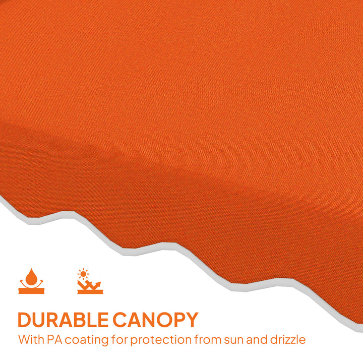 2.5m Cantilever Parasol with Easy Lever, Square Double Top Garden Parasol Umbrella with Ruffles and Cross Base, Overhanging Outdoor Sun Shades, Orange