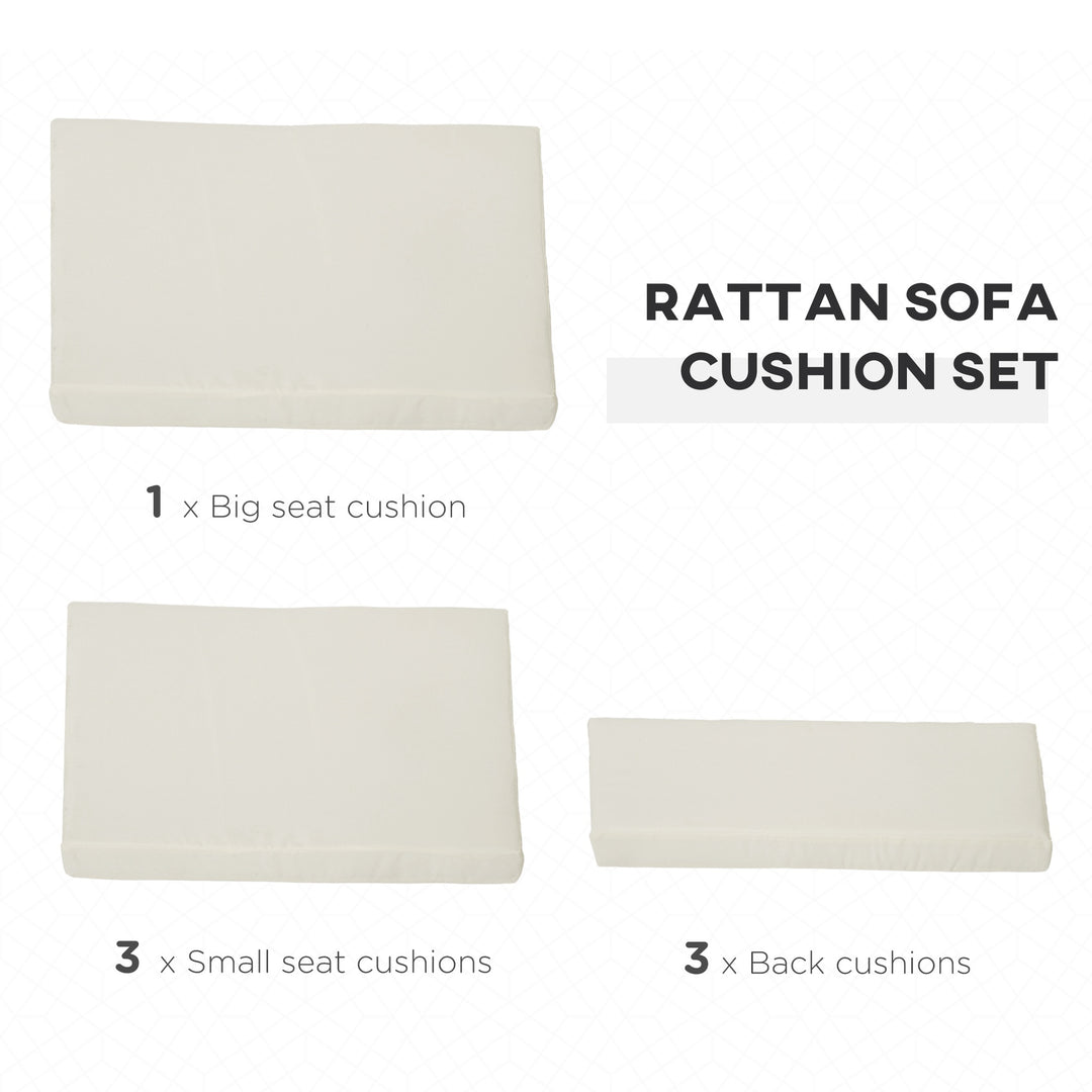 Outdoor Cushion Pad Set for Rattan Furniture, 7 Piece Garden Furniture Cushions ONLY, Cream