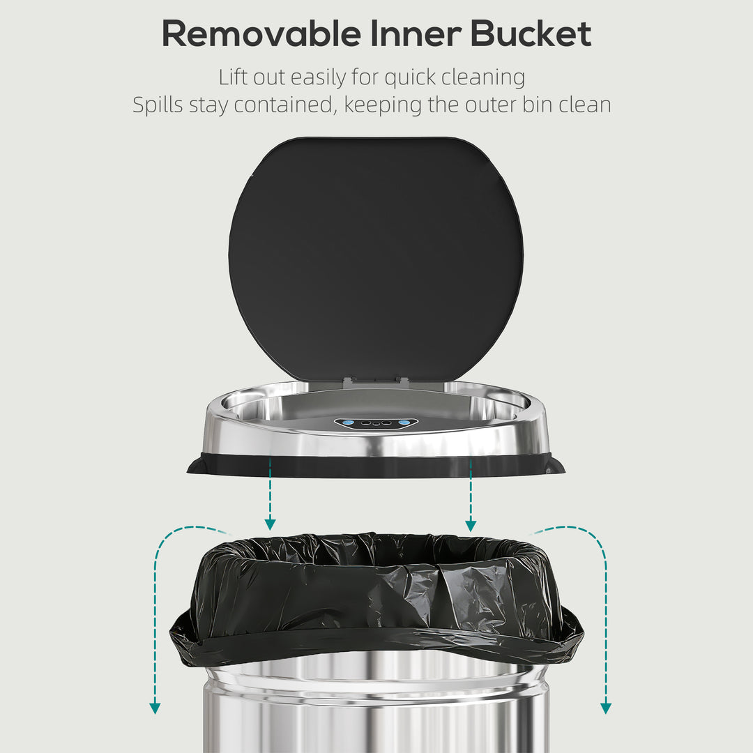 42L Automatic Motion Sensor Rubbish Bin with Fingerprint Resistant, St