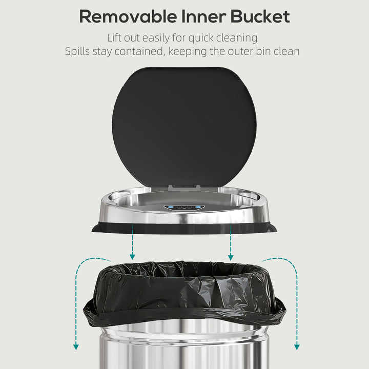 42L Automatic Motion Sensor Rubbish Bin with Fingerprint Resistant, St