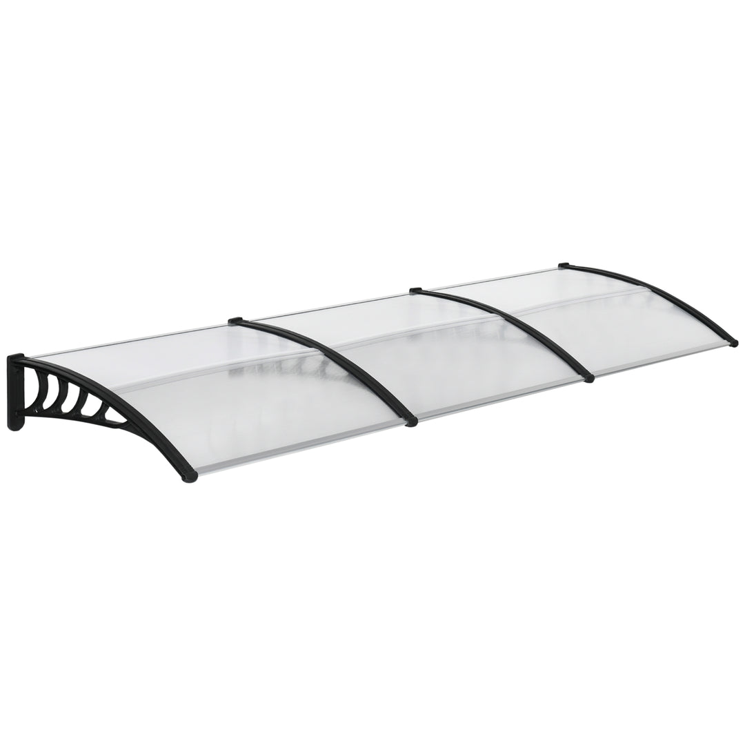 Front Door Canopy, Outdoor Awning, 303 x 96cm Rain Shelter for Window, Porch and Front/Back Door, Clear