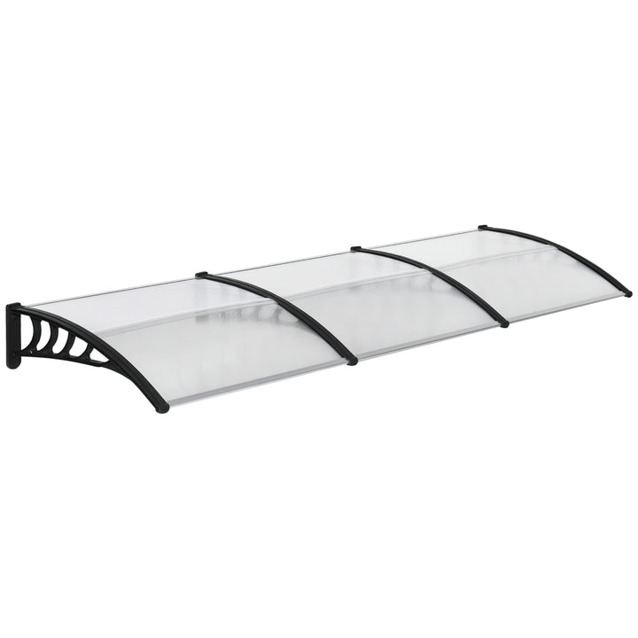 Front Door Canopy, Outdoor Awning, 303 x 96cm Rain Shelter for Window, Porch and Front/Back Door, Clear