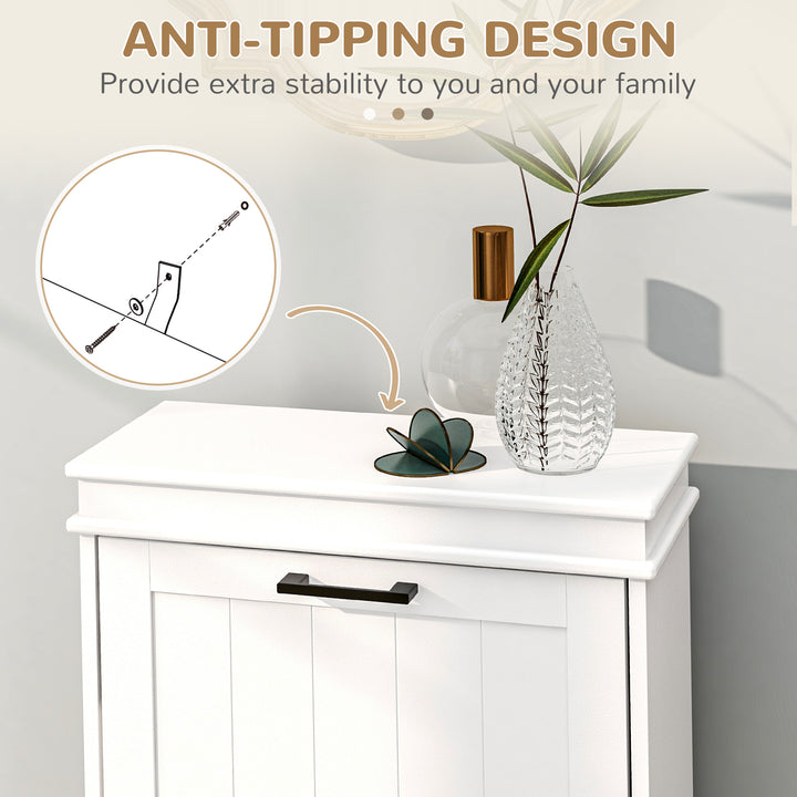 Two-Drawer Minimalistic Shoe Storage Cabinet, for 10 Shoes, White