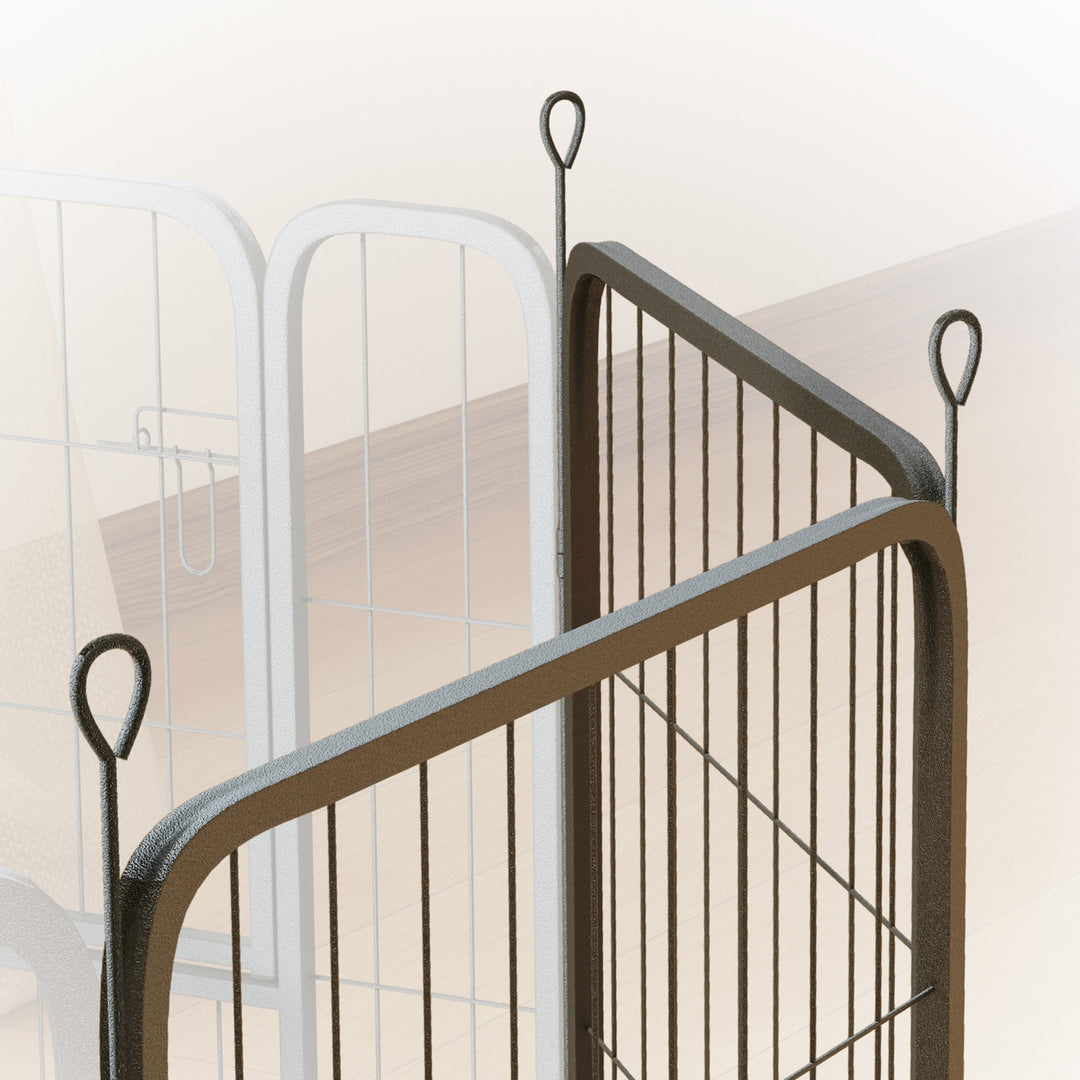 Two-Piece Dog Pen Expansion Pack for Medium Dogs, 80cm Tall Animal Pen with Three Connecting Stakes