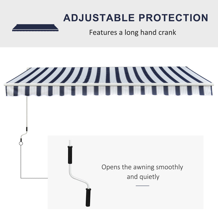 Outsunny Garden Patio Manual Awning Canopy Sun Shade Shelter Retractabl Retractable Awning, 3.5x2.5 m