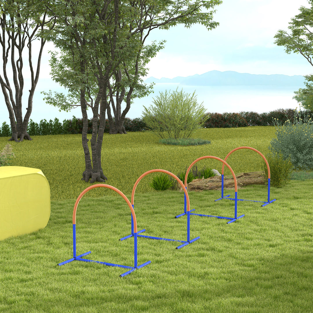 Four-Piece Portable Dog Agility Equipment - Blue