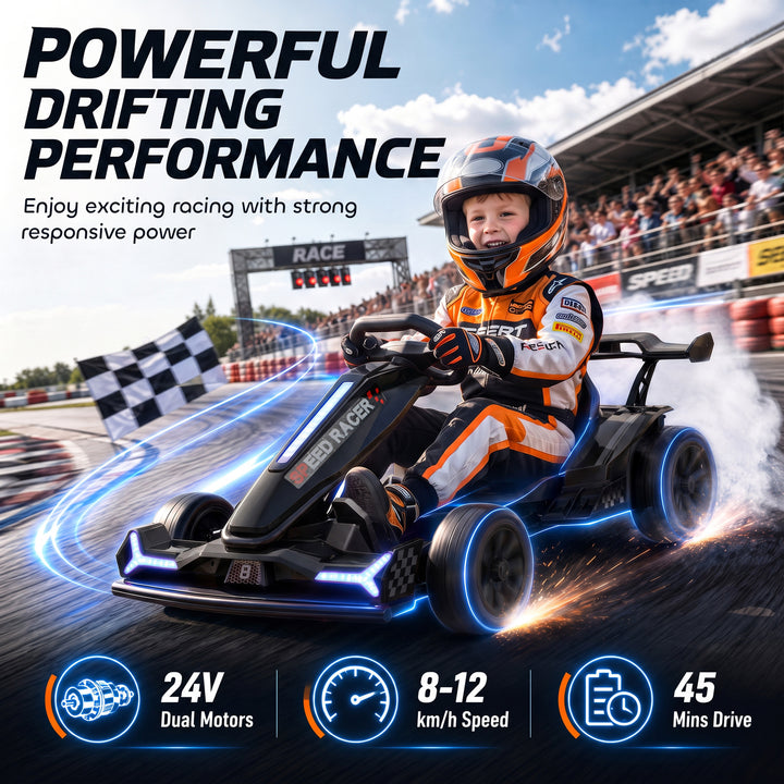 24V Electric Go Kart for Kids 6-12 Years with Drift Mode, Adjustable - view 4
