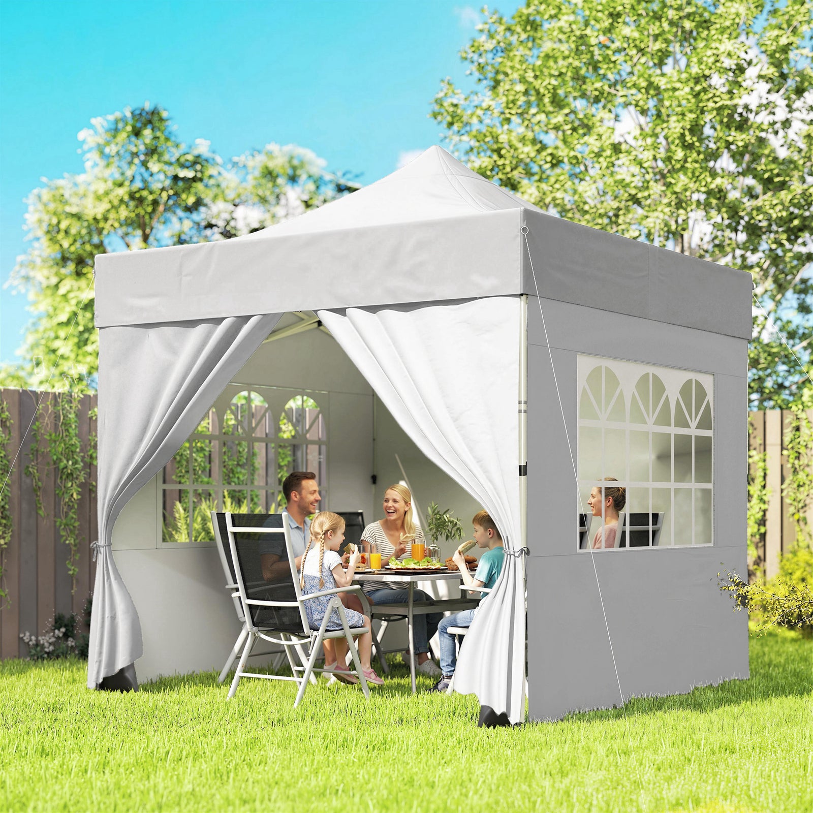3 x 3 m Pop Up Gazebo with Sidewalls, UPF50+ Heavy Duty Garden Party T