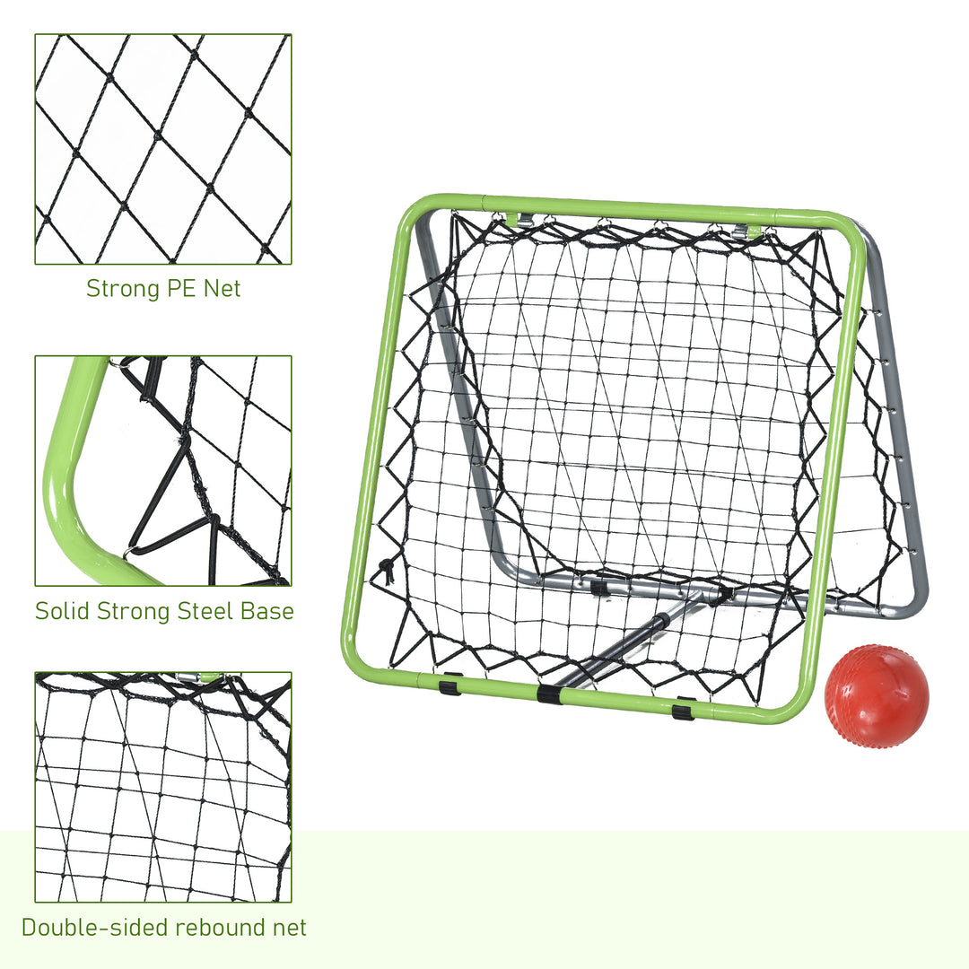 HOMCOM Football Training Net, Soccer Kickback Target Goal Both Side Rebounder Net, Adjustable Angle Goal Training Set for Kids and Children, Backyard