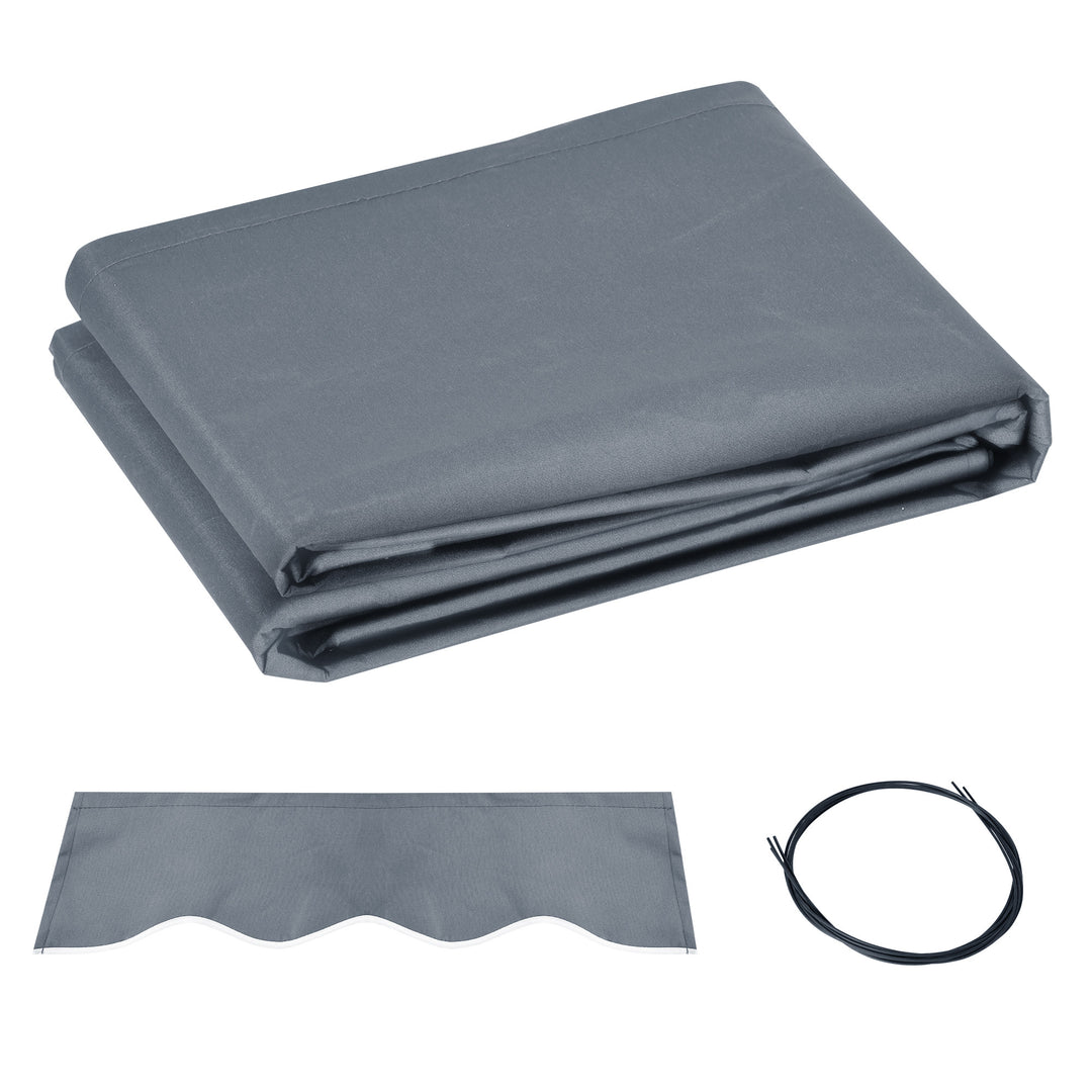Awning Replacement Canopy, Water Resistant UPF 50+ Sun Shade Cover for 3 x 2.5 m Garden Awning (Fabric Only), Grey