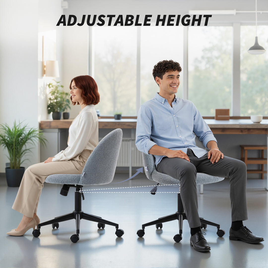 Teddy Fleece Office Chair with Wheels