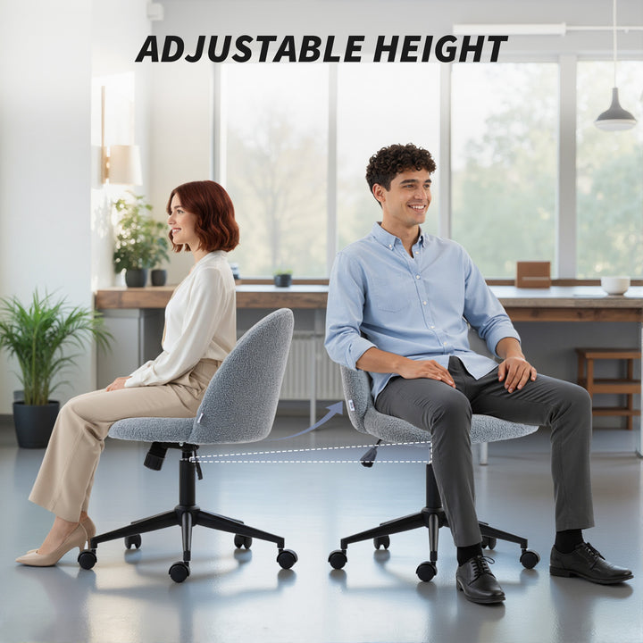 Teddy Fleece Office Chair with Wheels