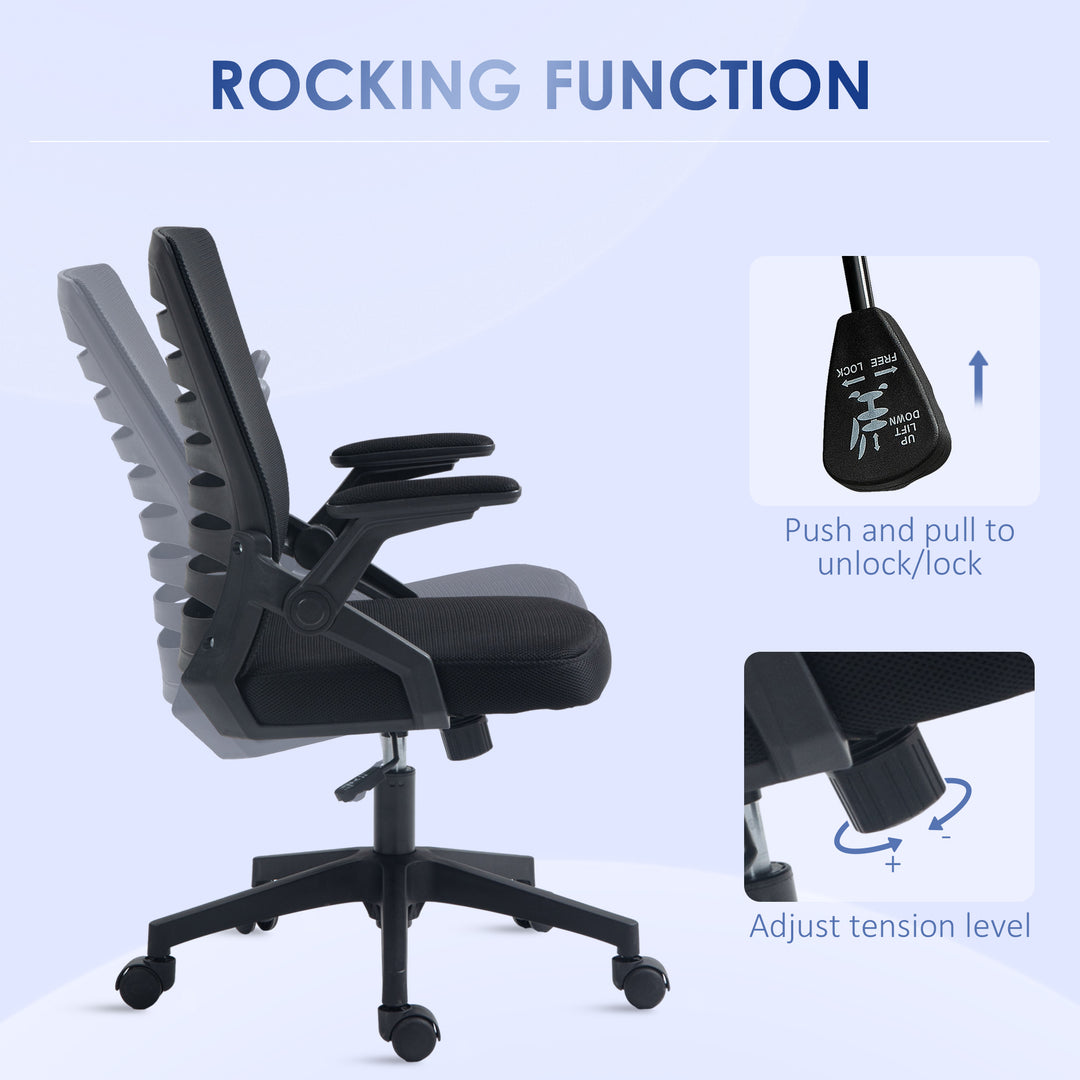 44-53.5cm Adjustable Height Work Chair, with Mesh Back - Black