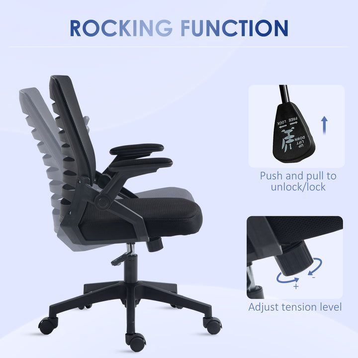 44-53.5cm Adjustable Height Work Chair, with Mesh Back - Black