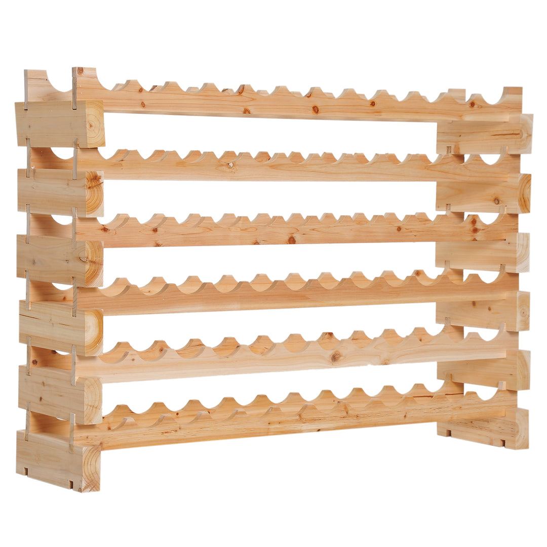 MCL Six-Tier, 72 Bottle Wooden Wine Rack - Natural