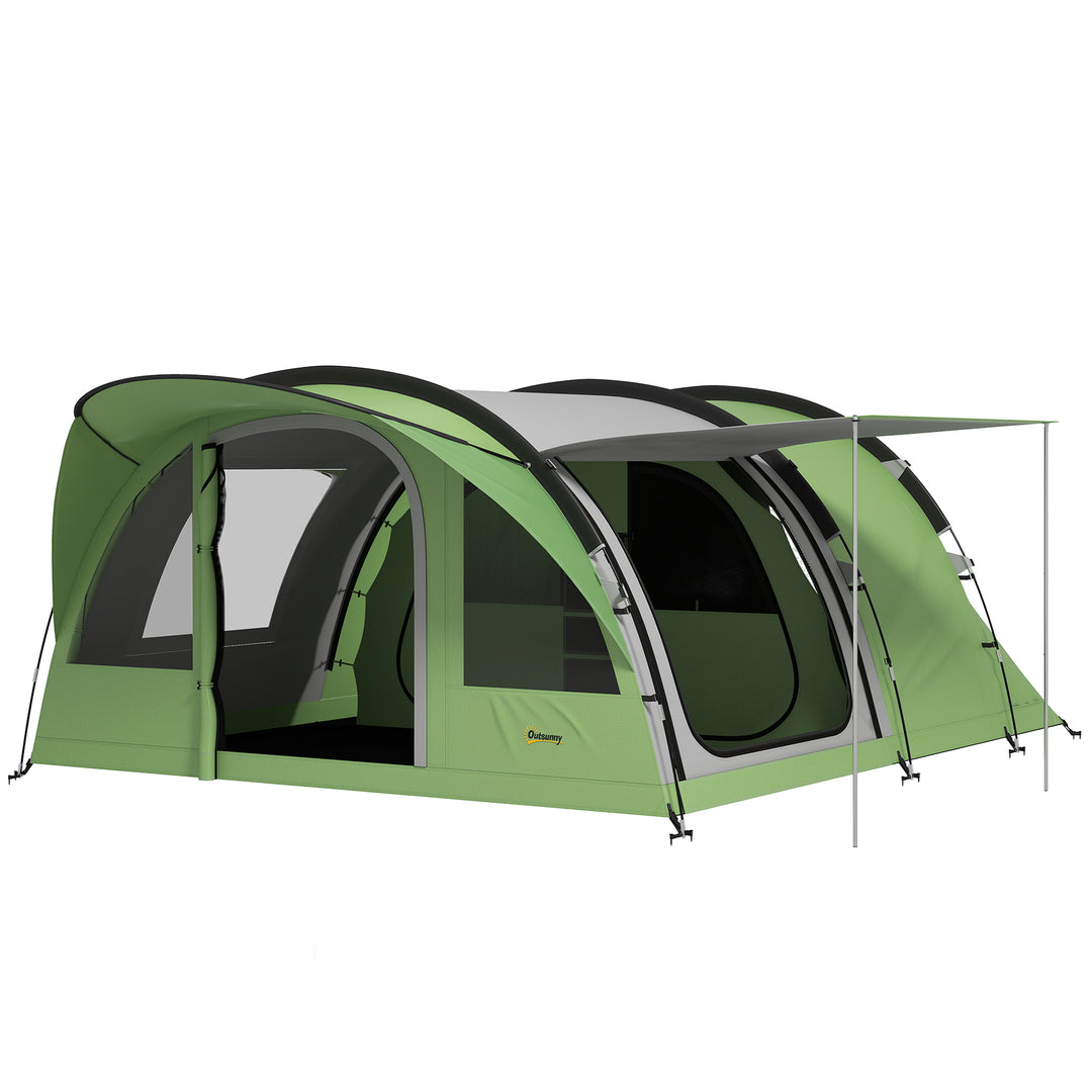 4 Person Easy Setup Family Camping Tent with 2 Rooms, Waterproof Tunne