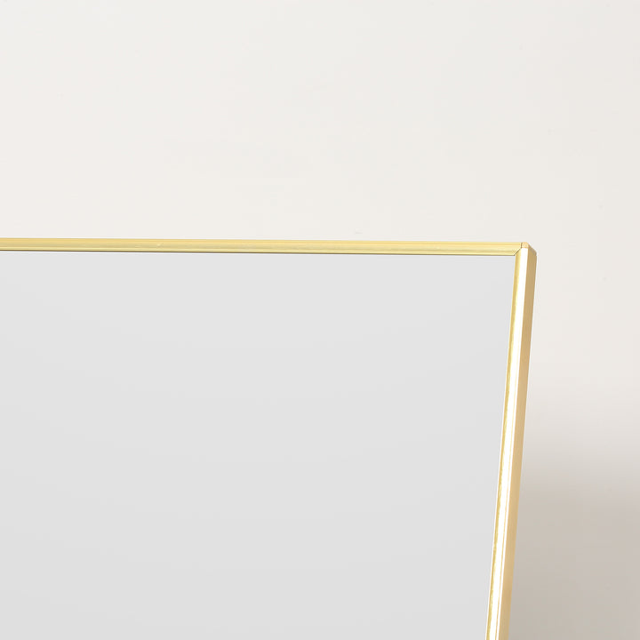 HOMCOM Full-Length Dressing Mirror, Wall-Mounted or Freestanding, Rectangle with Gold Frame, 160 x 50 cm for Bedrooms and Living Rooms, Gold