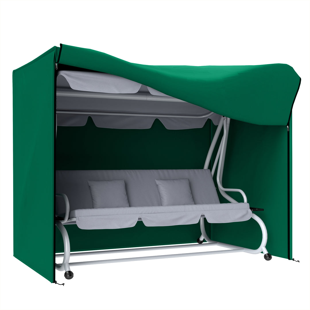 220 x 125cm Three-Seater Swing Chair Protective Cover - Green