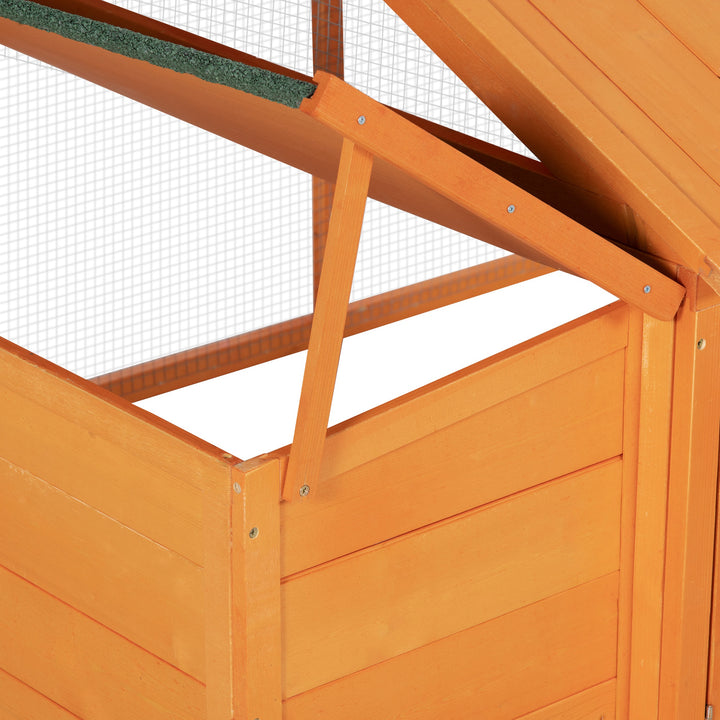 Wooden Chicken Coop with Nesting Box, Openable Roof, for 4-8 Chickens